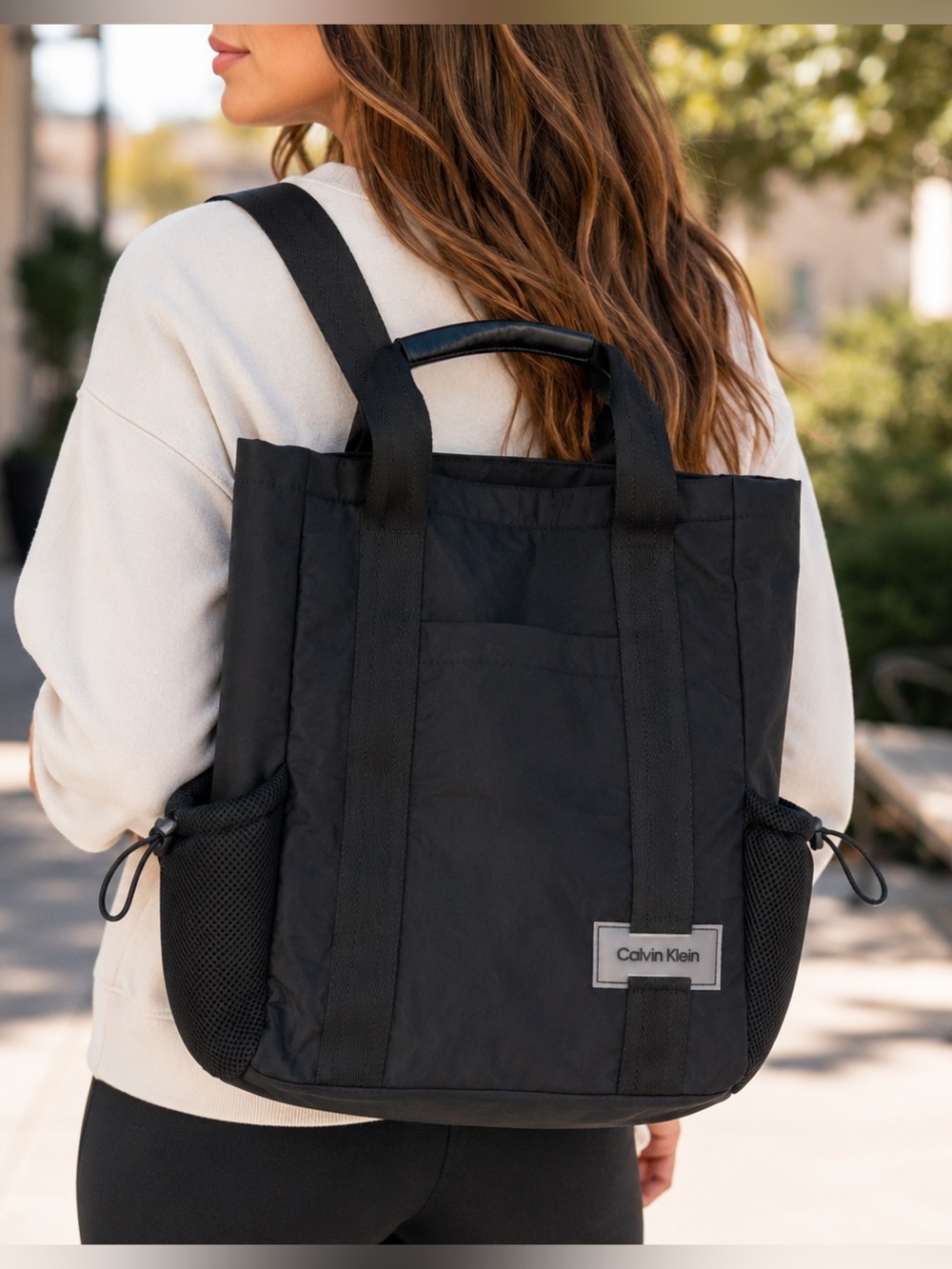 Calvin Klein Black Travel Backpack Tote NWOT